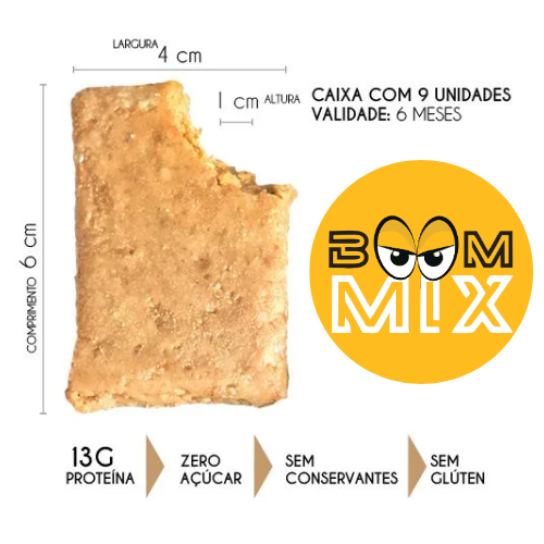 Caixa Paçoca Proteica Caseira com Coco - BoomMix (Zero Açúcar)(13g proteína) - Imagem 2